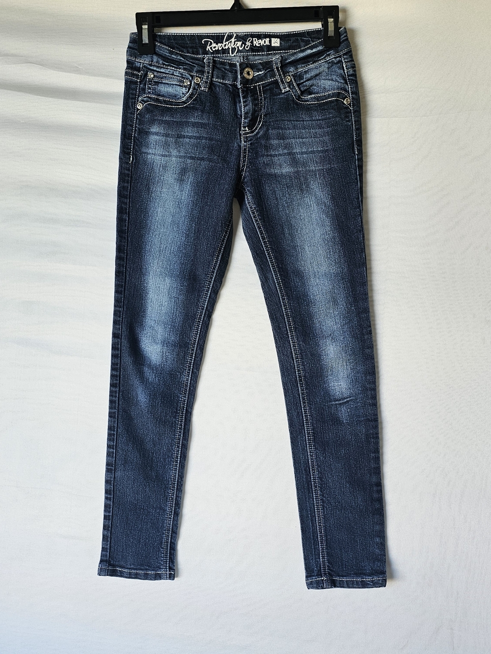 Revolt Girl's Revolution Skinny Jeans, Size 12 - Bling Star Pockets